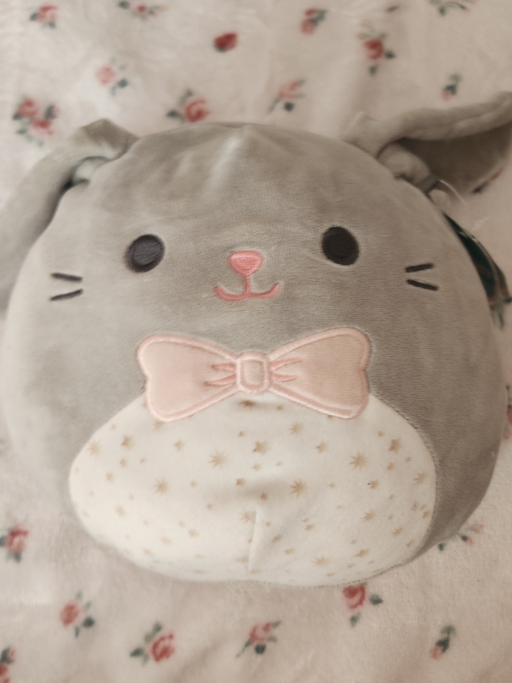 Squishmallows Grey Bunny with Pink Bow